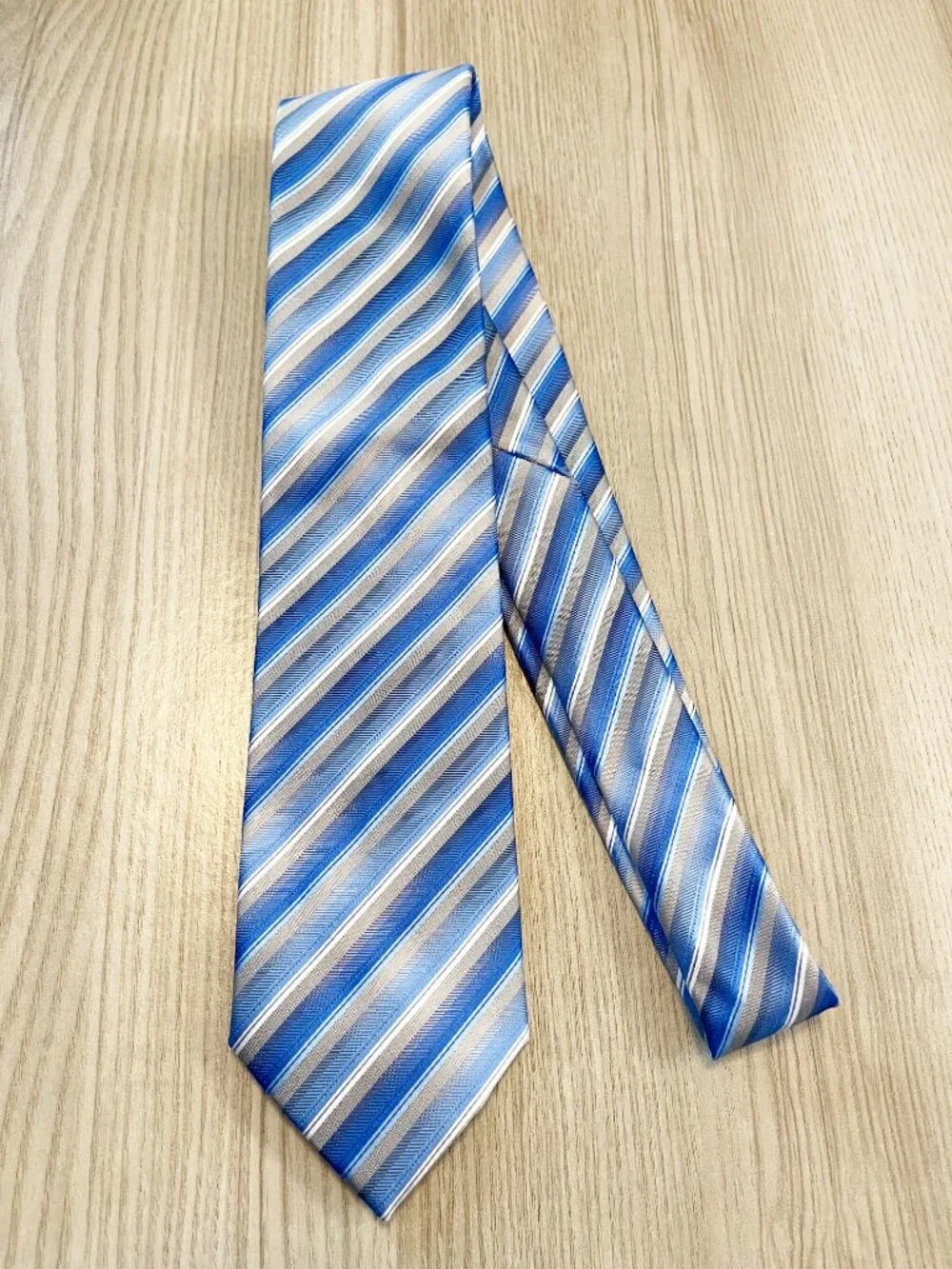 Architect Men's Blue Gray Striped Necktie Classic Business Dress Tie Office